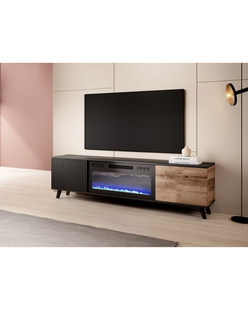 Tumba RANDOM-RTV-K/180 cm (stejar wotan/negru)