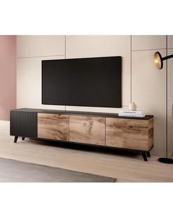 Tumba RANDOM-RTV-3/ 200 cm (stejar wotan/negru)