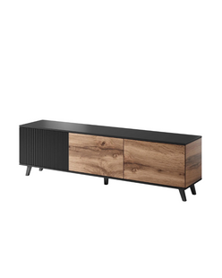 Tumba RANDOM-RTV-2/180 cm (stejar wotan/negru)