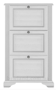 Tumba pentru incaltaminte WHITE 3D (Pin argintiu)