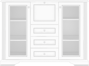 Comoda WHITE 2W3S1B (Pin argintiu)