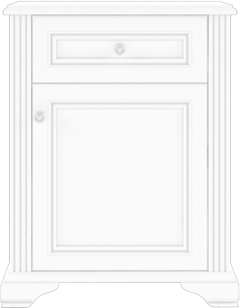Comoda WHITE 1D1S (Pin argintiu)