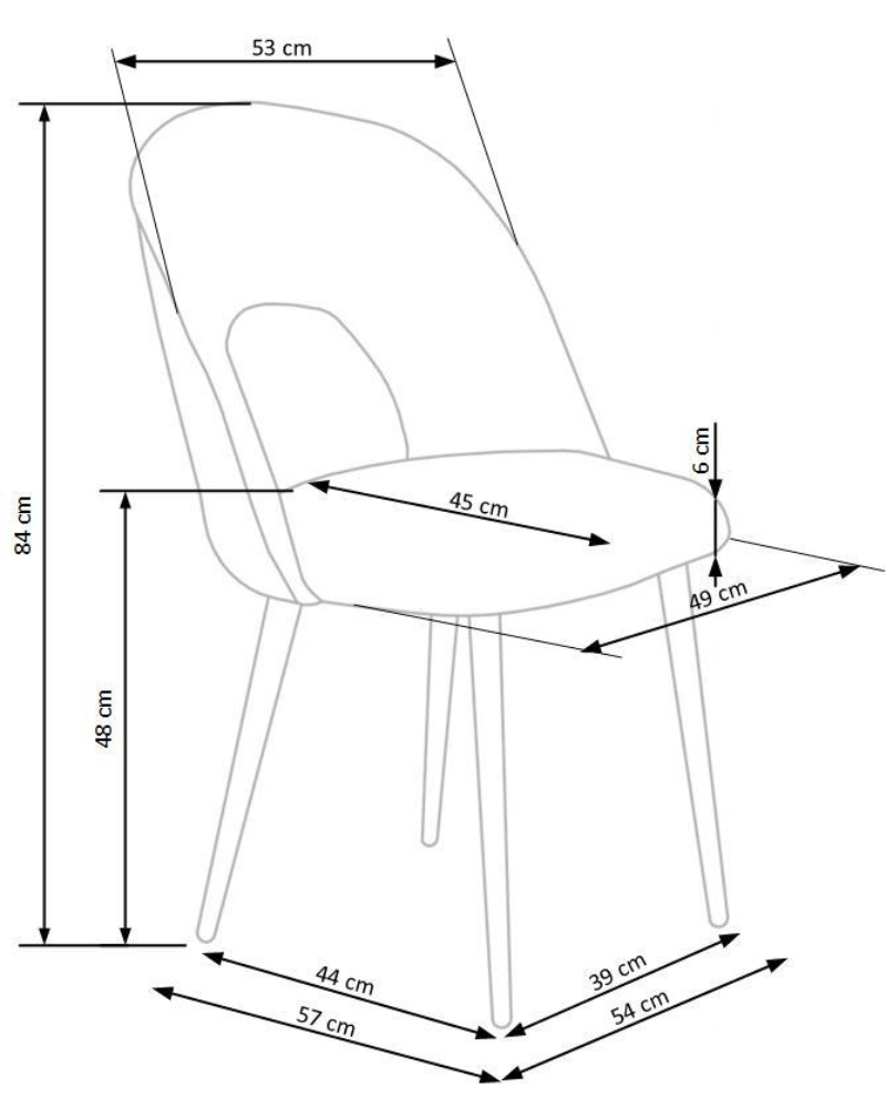 Scaun K384 (gri/negru)
