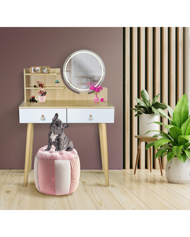 Masa de toaleta Scandi 3 LED (natural/alb) CM-254152
